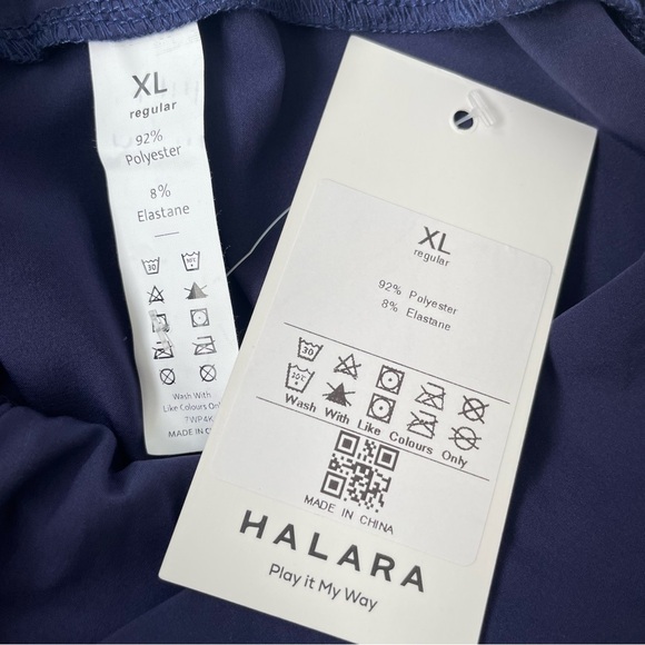 Halara Breezeful™ High Waisted Shirred Tie Wide Leg Flowy Pants XL Navy NWT - Picture 10 of 15